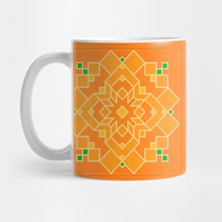 Marigold Geometric Digital Art Quilt Block Design Mug